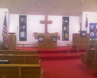 Sanctuary A picture of our sanctuary showing the new banners.